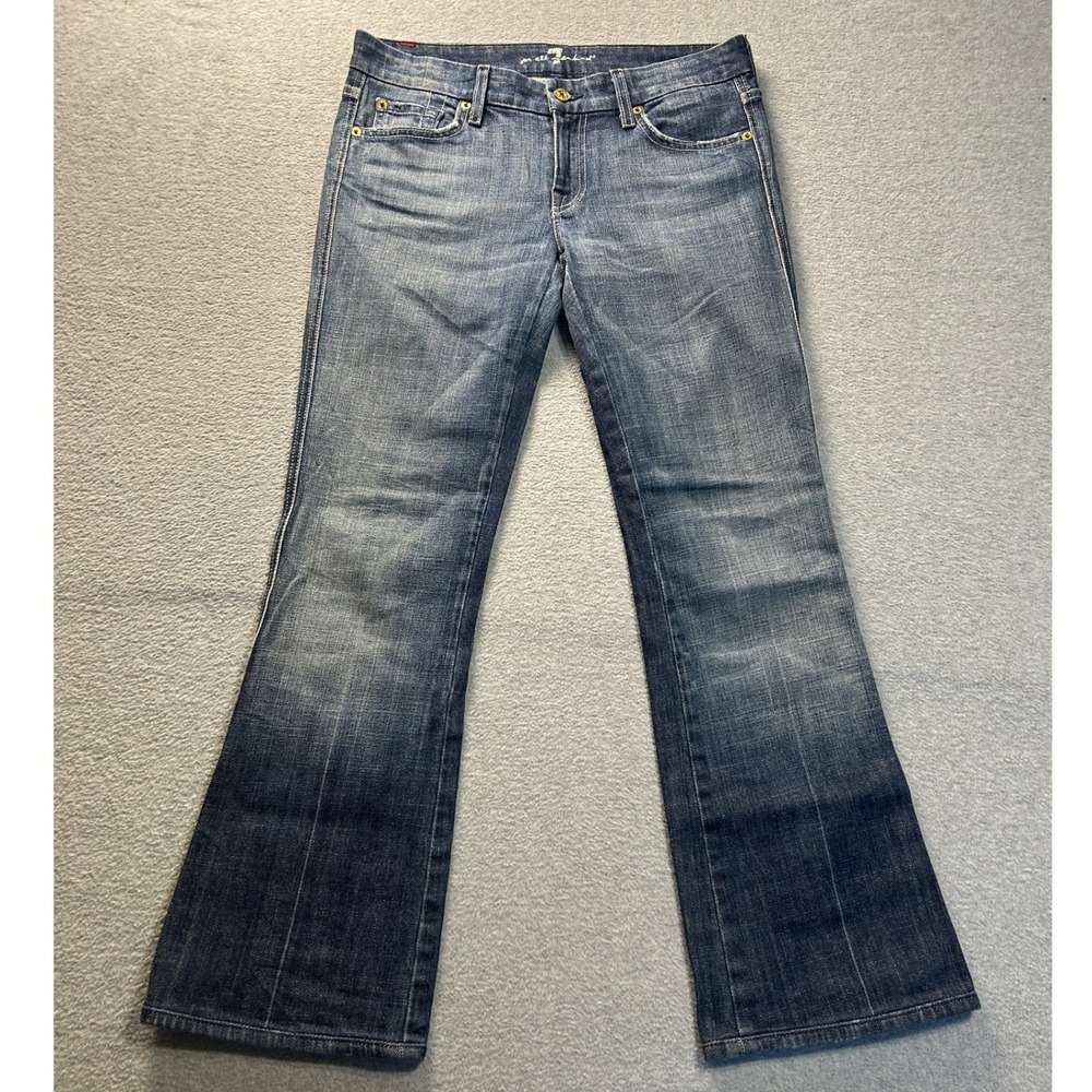 7 For All Mankind A Pocket Bootcut Flare Jeans Womens 28 Blue Stretch Denim Y2K